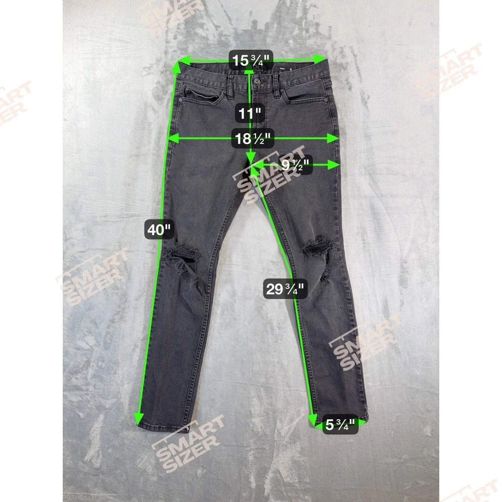 XXX Rude Distressed Skinny Jeans Men's Size 30x32 Black‎ Denim